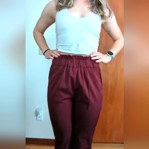 Burgundy stretchy pants